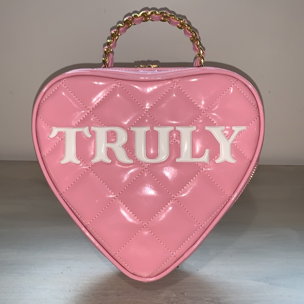 Pink Quilted Heart Shaped Bag